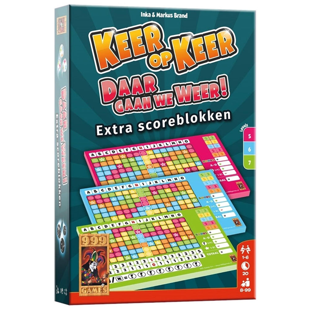 999Games Scoreblokken Keer op Keer niveau 5 6 7 papier 3 stuks