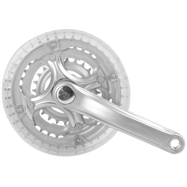Mighty crankstel 3 versnellingen 170 mm 42 34 24t met kettingrand - zilver