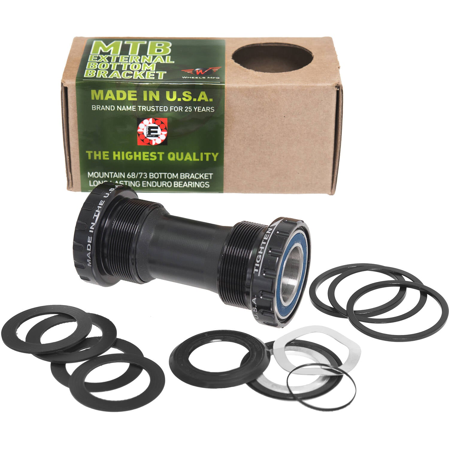 Boitier de pédalier vtt bsa sram - abec-3 - noir