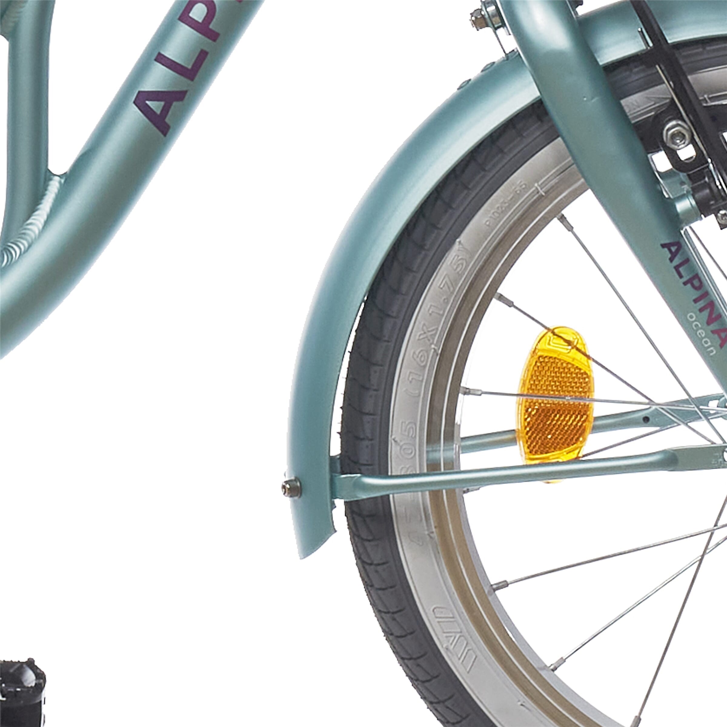 Alpina spatbordenset + stang 18 oceaan zacht mint mat