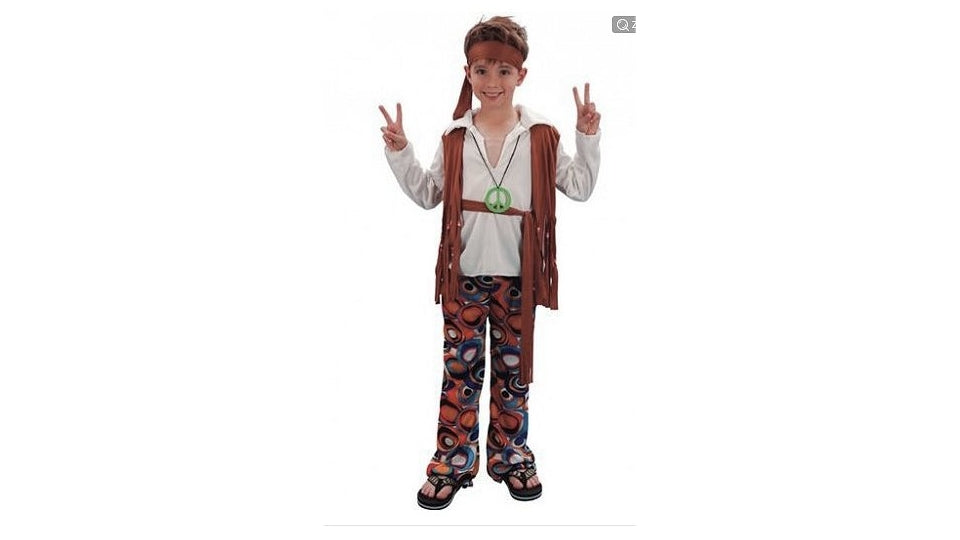 Clown kinderkostuum hippie jongen 7-9 jaar