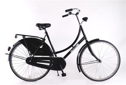 Aldo 28 inch omafiets classic 57cm glans zwart RVS velg
