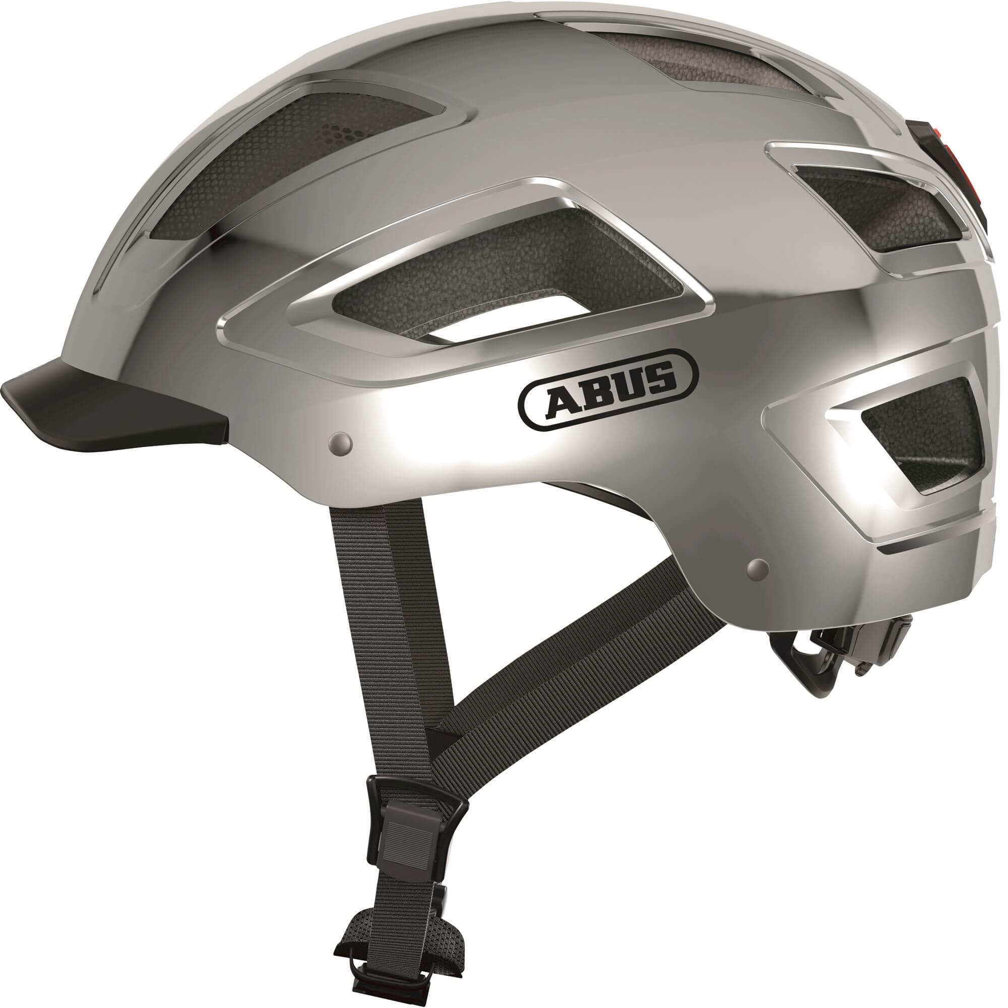 Abus fietshelm hyban 2.0 chrome silver m - 52-58 cm - zilver - geschikt voor gebruik op elektrische fietsen - stadsfietsen - 400 g