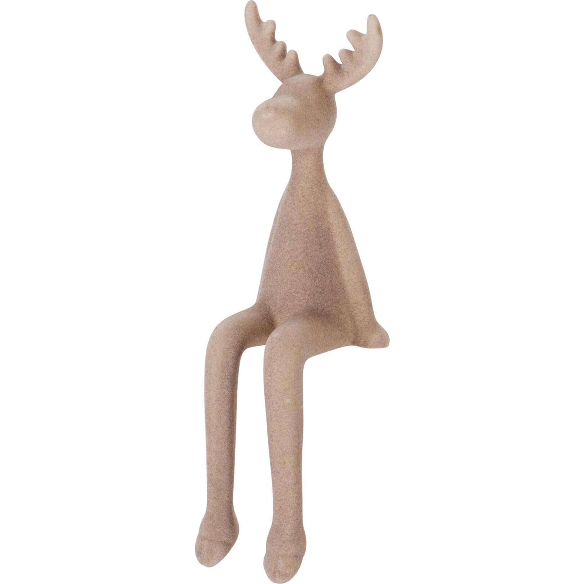 Rendier zittend 30cm 2ass kl