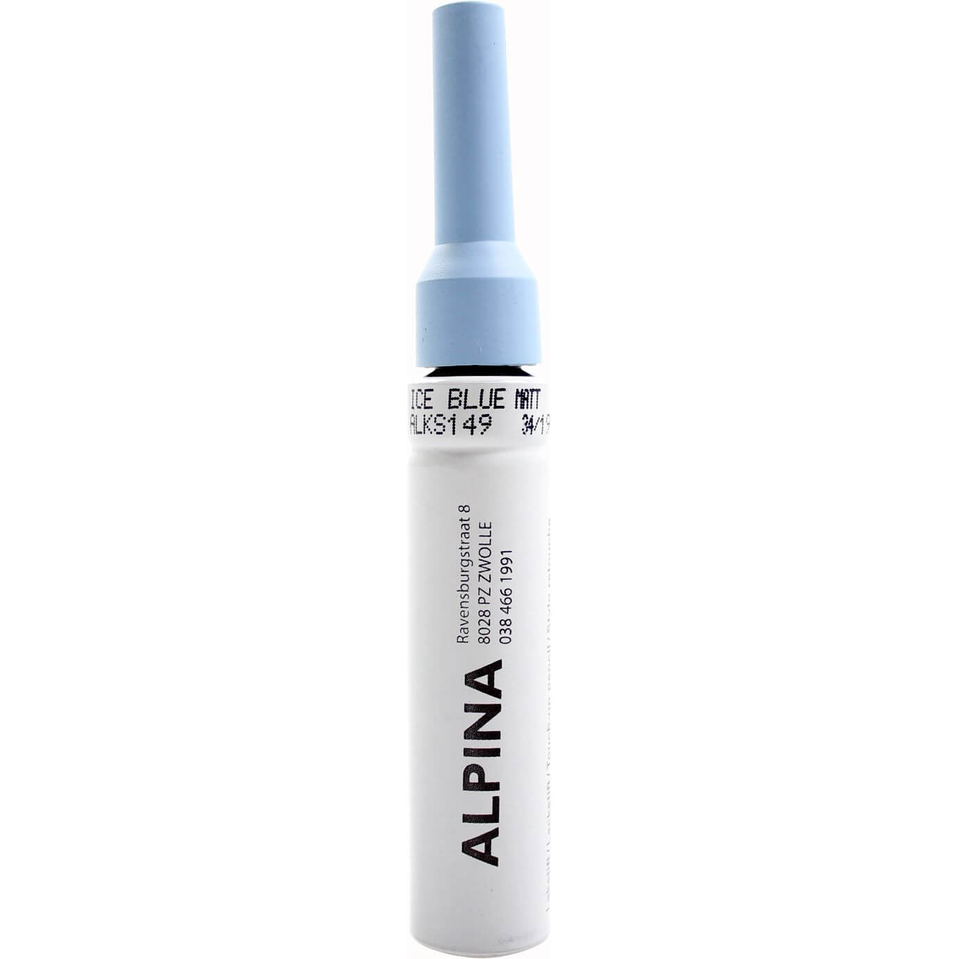 Alpina lakstift ijsblauw pms291 mat
