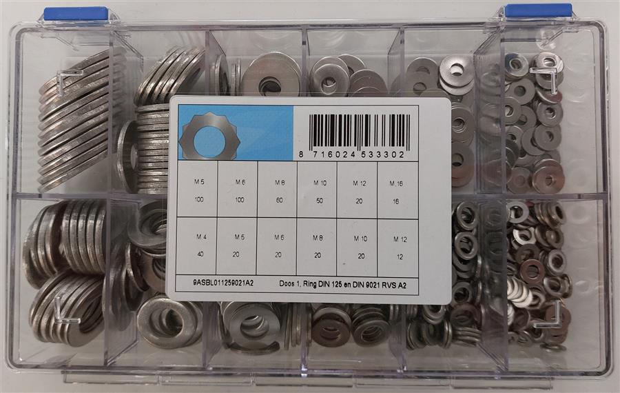 Assortiment ringen d125+d9021 rvs a2