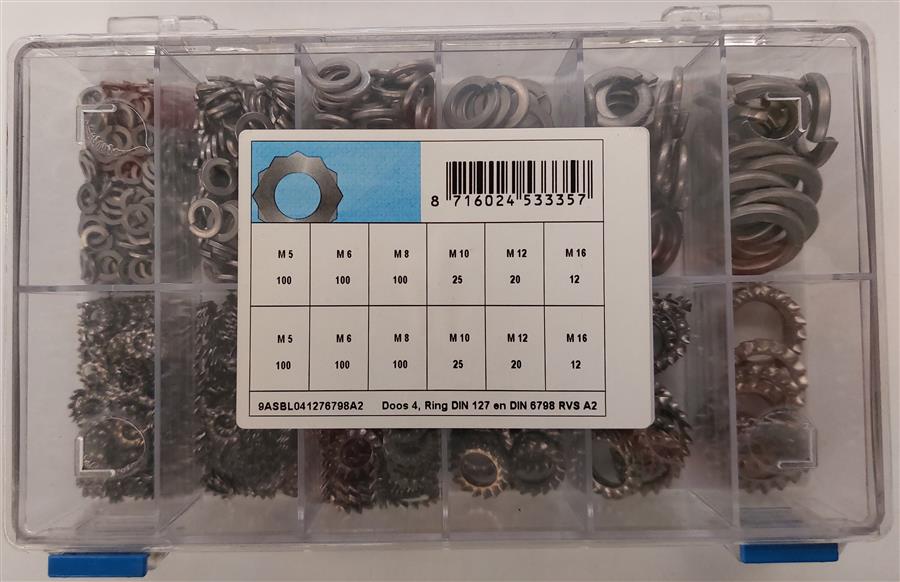 Assortiment ringen d127+d6798 rvs a2