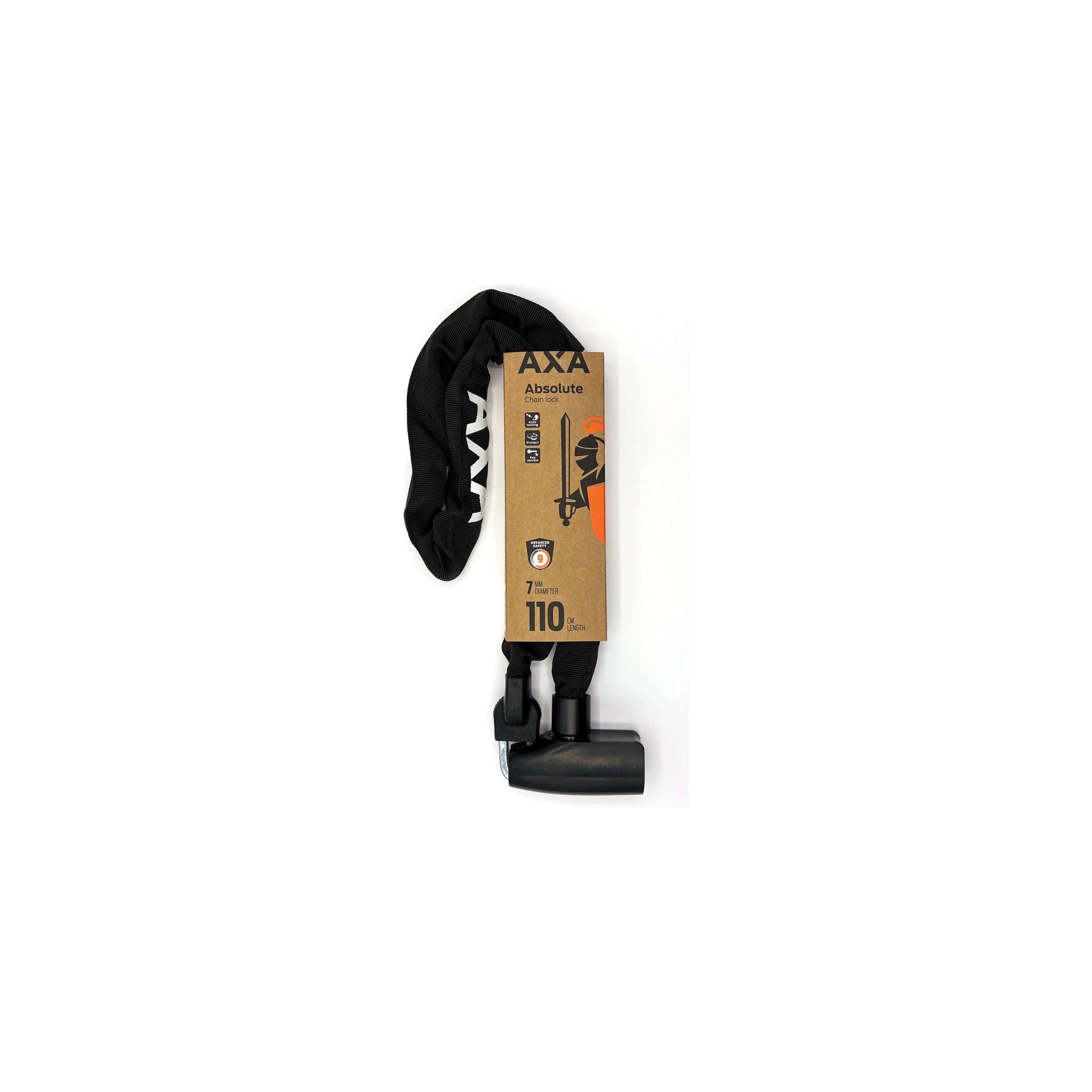 Axa slot ketting absolute 7-110 zwart safety index 9
