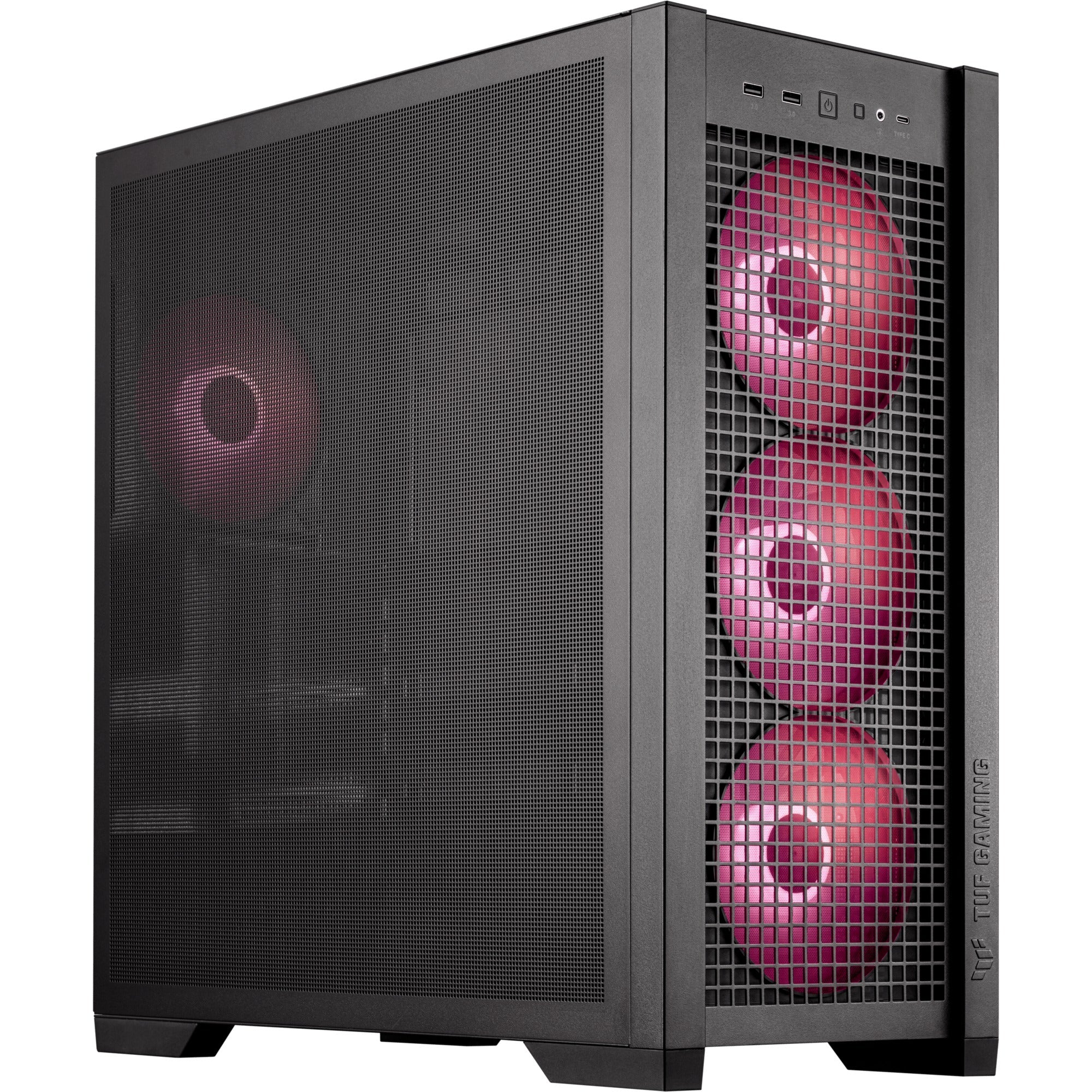 Asus tuf gaming gt302 argb midi tower behuizing (zwart | 2x usb-a | 1x usb-c | rgb | tempered glass)