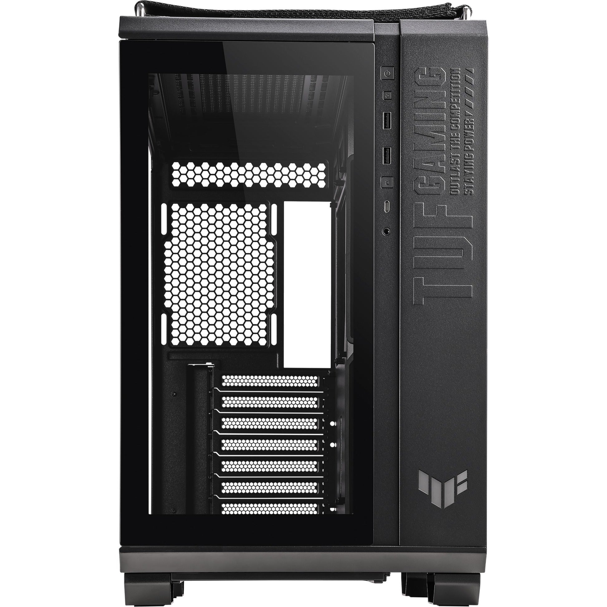 Asus tuf gaming gt502 plus midi tower behuizing (zwart | 2x usb-a | 1x usb-c | tempered glass)