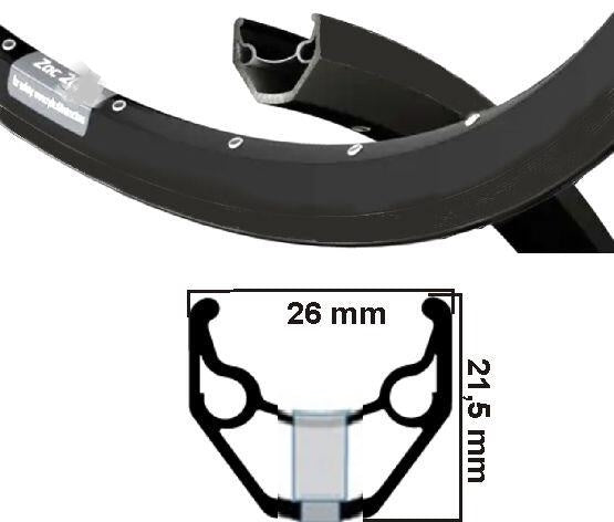 Ryde velg 28 zac421 zwart disc 32 14