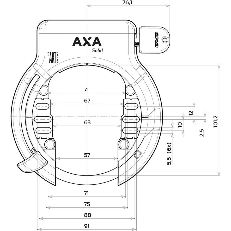 Axa slot ringslot solid** zwart 63mm