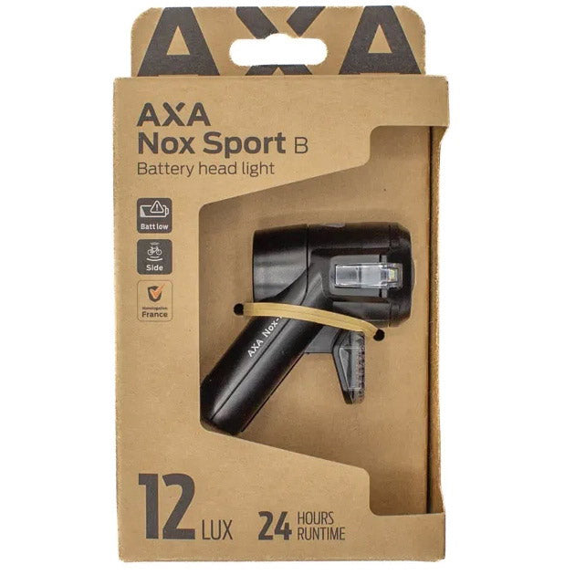 Axa led voorlicht koplamp nox sport 12 lux batterij blister