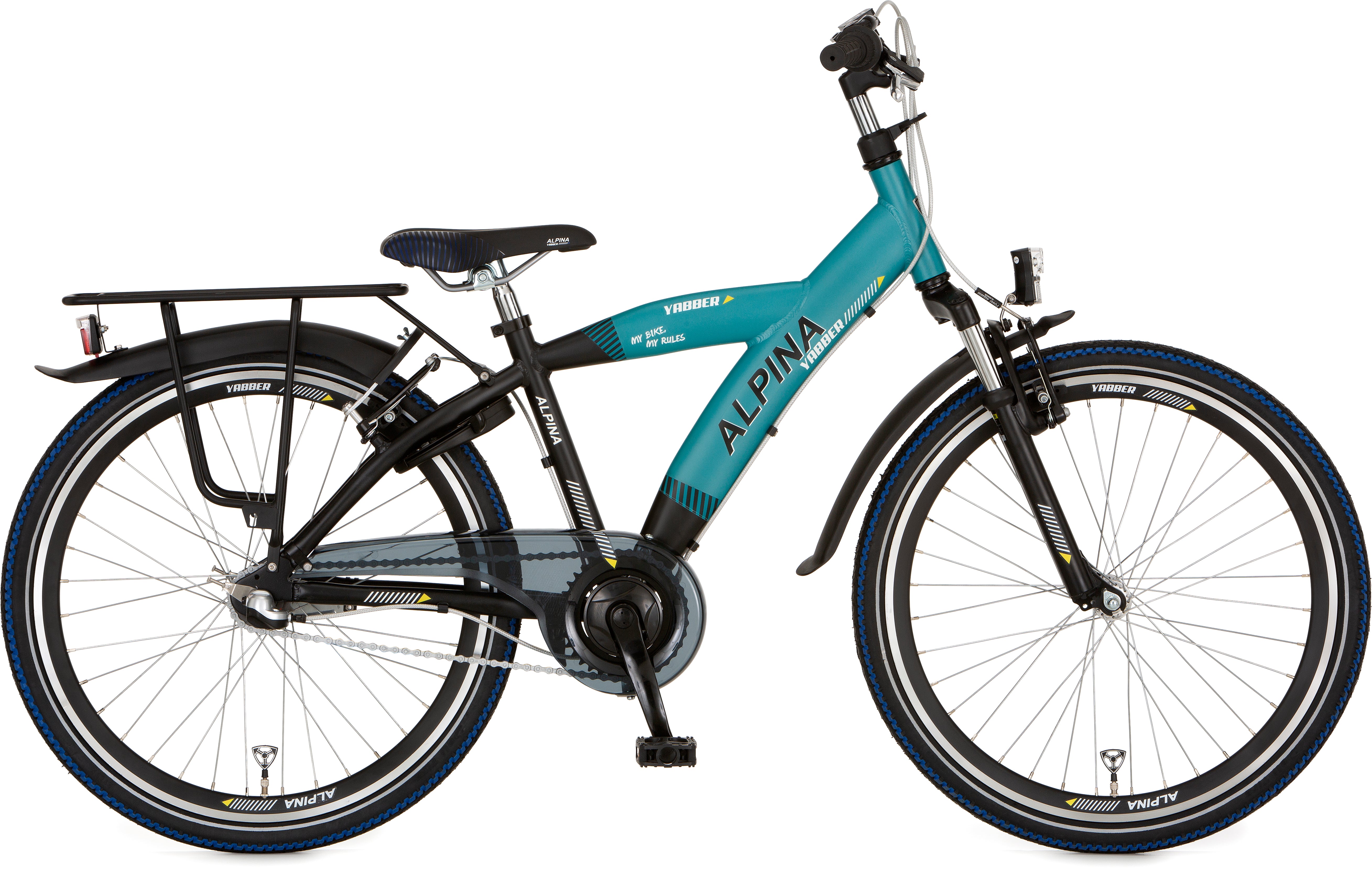 Alpina yabber j26 jet black metallic matt - pacific blue m.