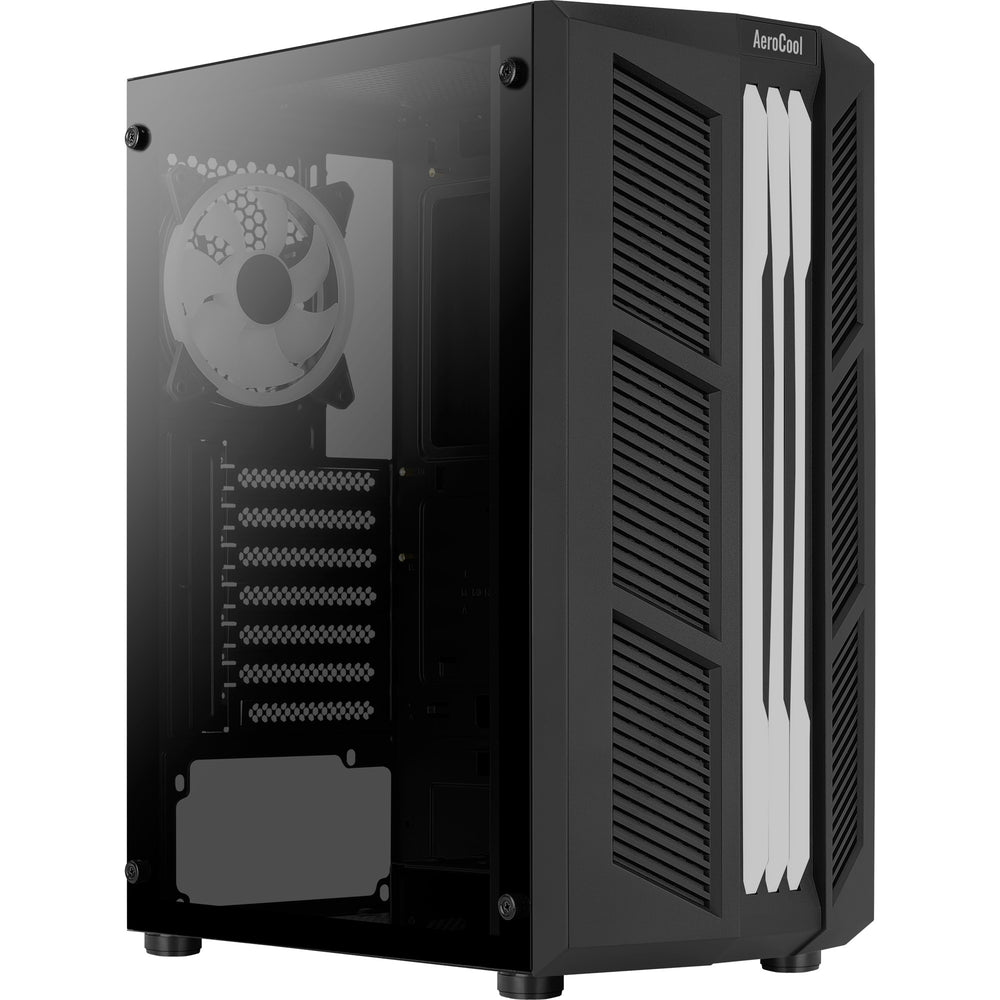 Aerocool prime v2 midi tower behuizing (zwart | 2x usb-a | rgb | window)