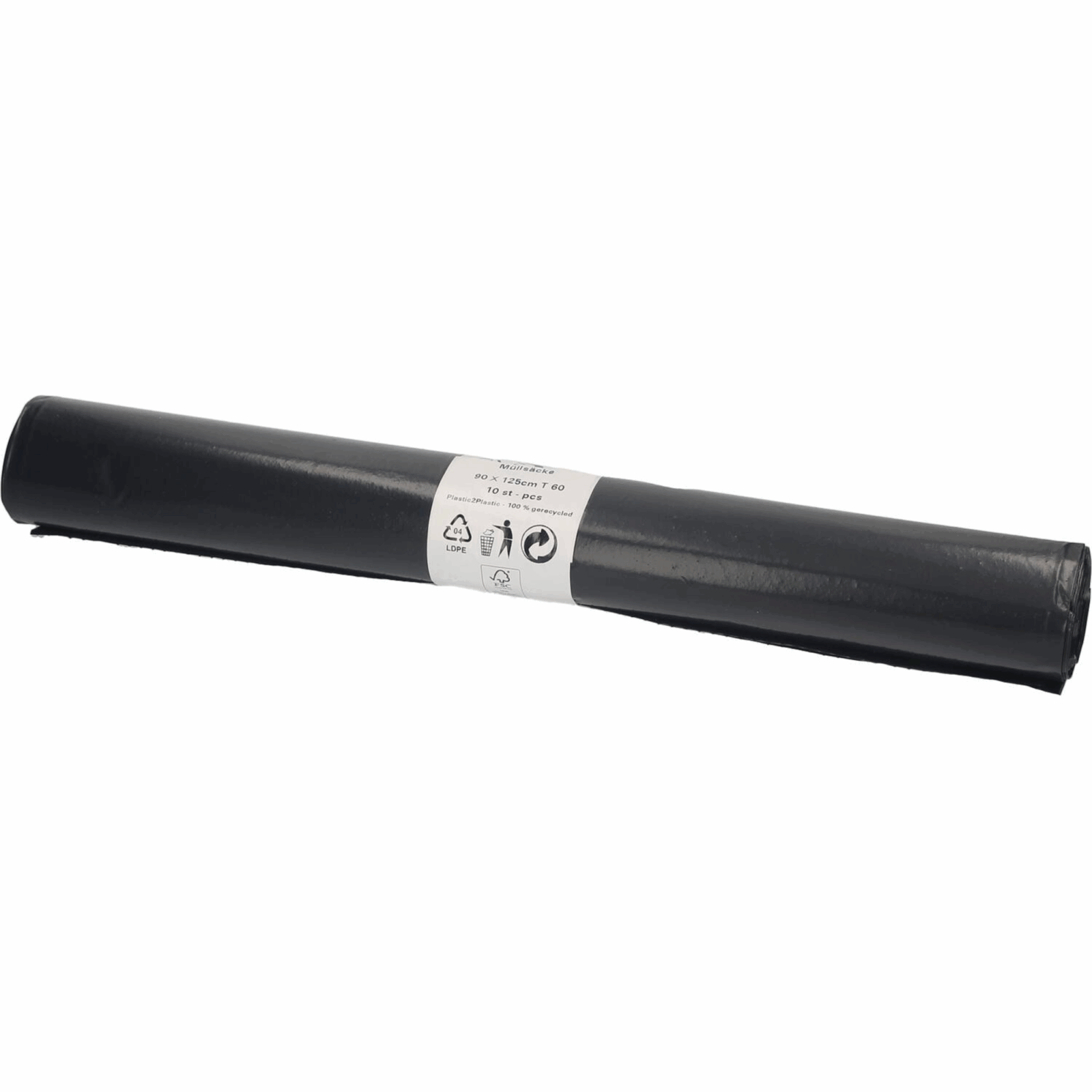 Afvalzak zwart 90×125 cm t60 rol (10 stuks)