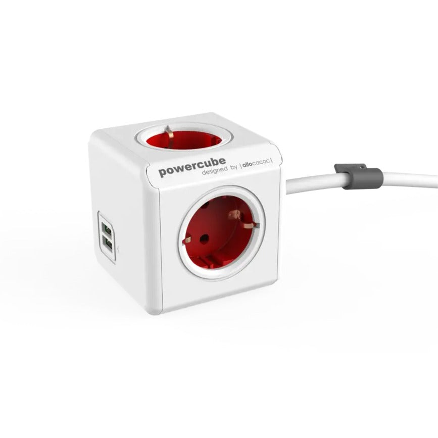 Allocacoc Allocacoc PowerCube Extended, stekkerdoos met 2x USB