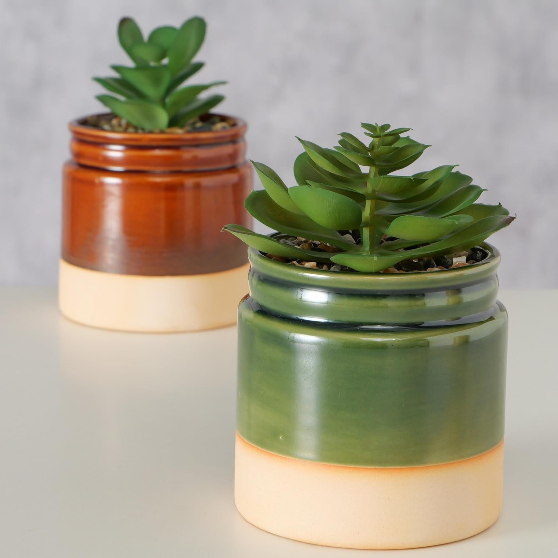 Boltze home kunstplant succulent in pot ø9,5xh14cm
