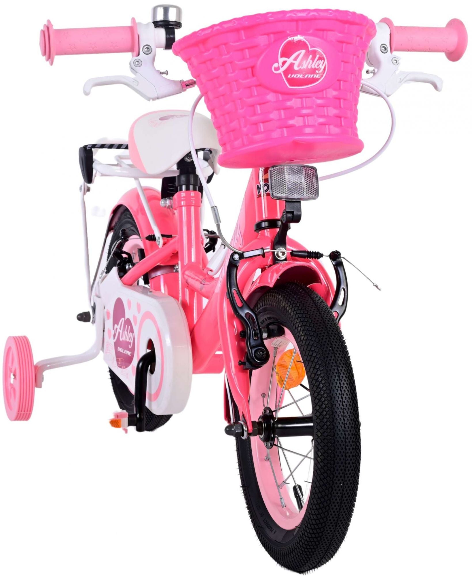 Volare Ashley Kinderfiets - Meisjes - 12 inch - Roze Rood - Twee handremmen