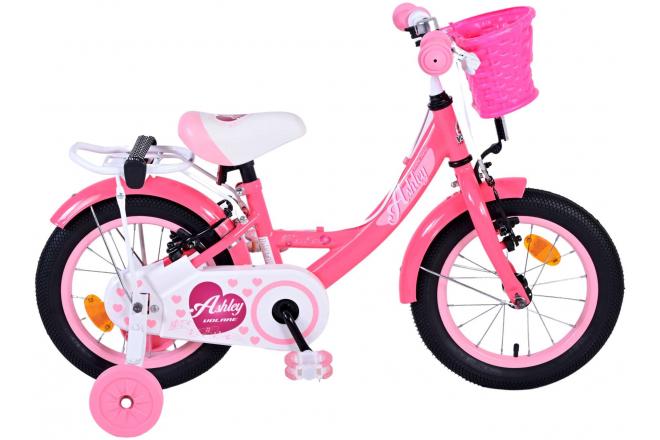 Volare Ashley Kinderfiets - Meisjes - 14 inch - Roze Rood - Twee Handremmen