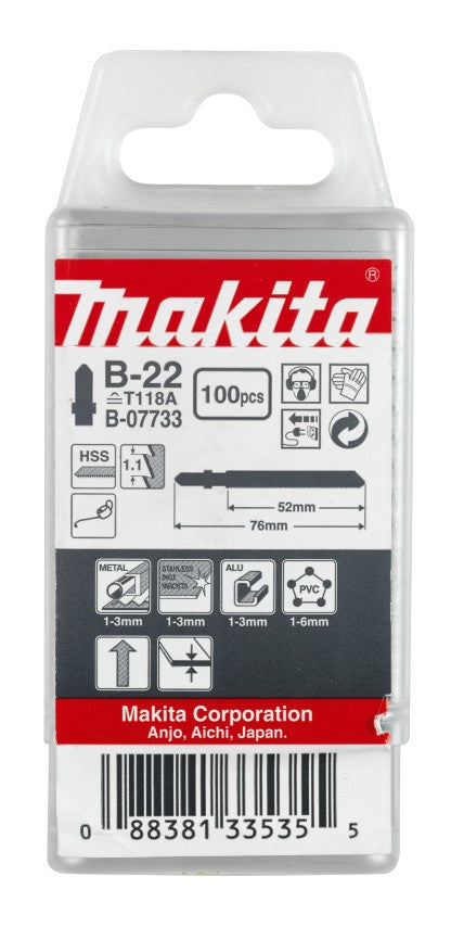 Makita accessoires decoupeerzaagblad b22 - t118a | 100 stuks - b-07733