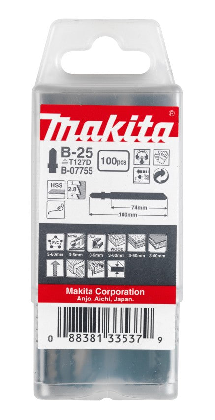 Makita accessoires decoupeerzaagblad b25 - t127d | 100 stuks - b-07755