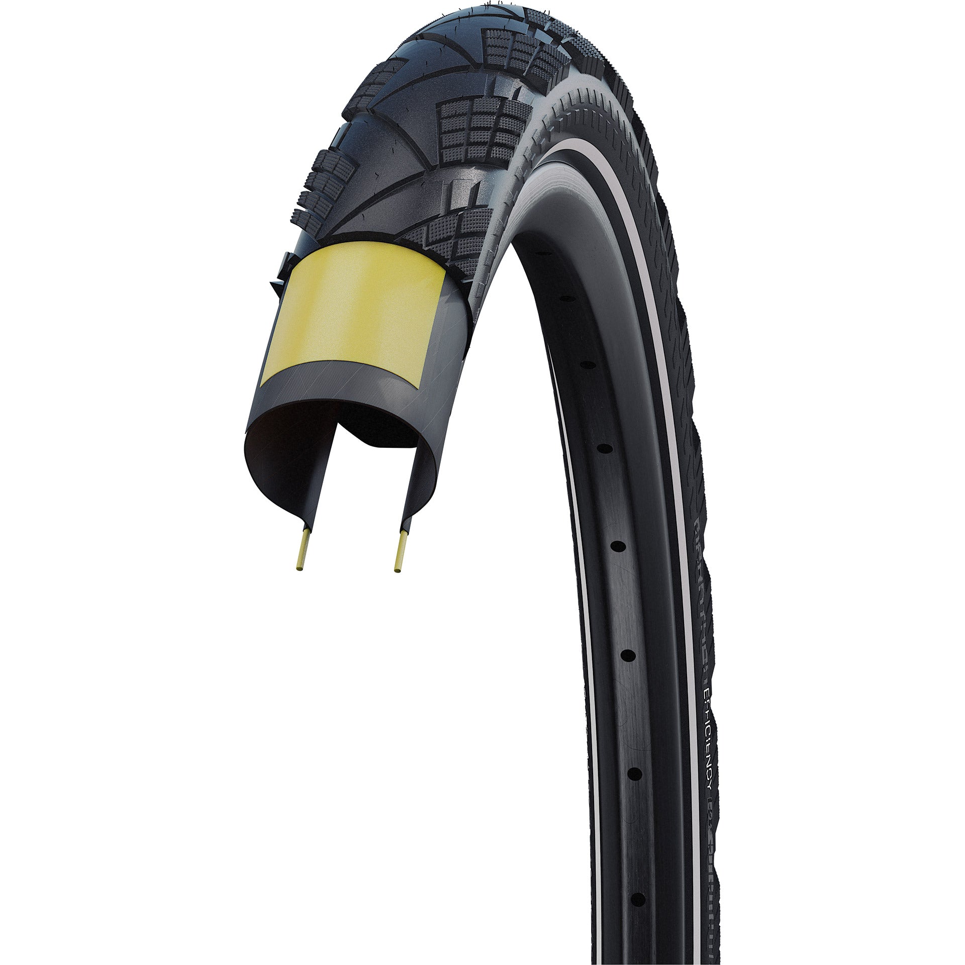 Vouwband Schwalbe Marathon Efficiency Super Race V-Guard 27,5 x 2,15 55-584 - zwart met reflectie