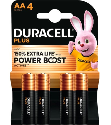 Duracell batterij plus aa mn1500 1,5v lr6 alkaline (4st)