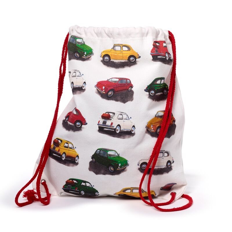 Fiat 500 repeat canvas trekkoord rugtas