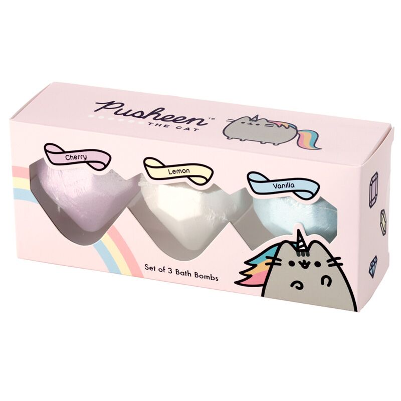Union beauty cadeauset van 3 pusheen de kat bruisballen fruitig