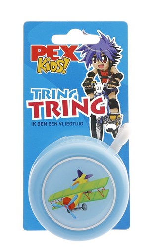 Sonnette de vélo PexKids Je suis un avion - bleu