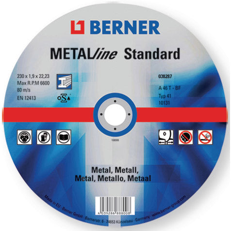Berner slijpschijf MetalLine Standaard plat 115x1,0x22,23mm