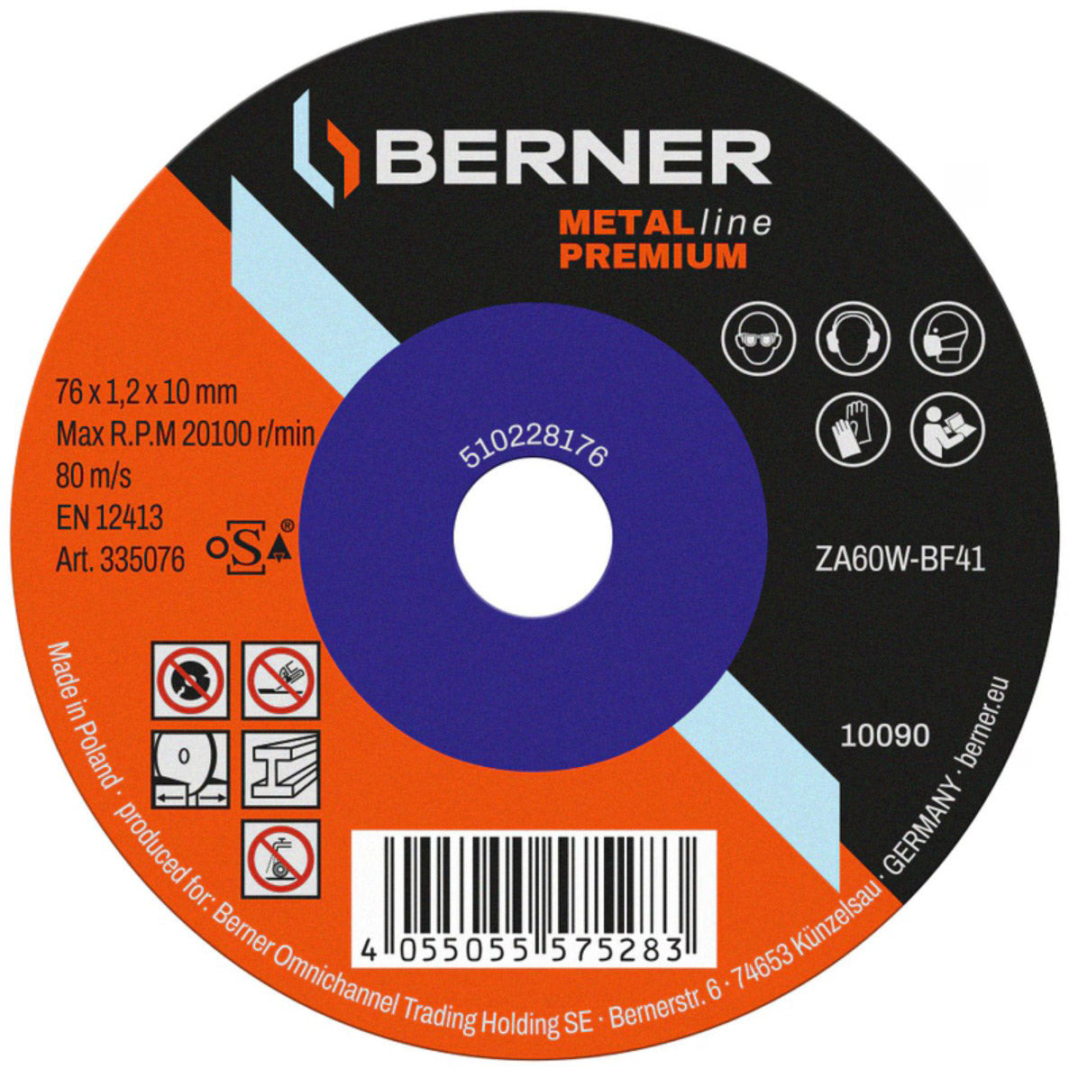 Cema berner doorslijpschijf metalline premium 76mm (25st)