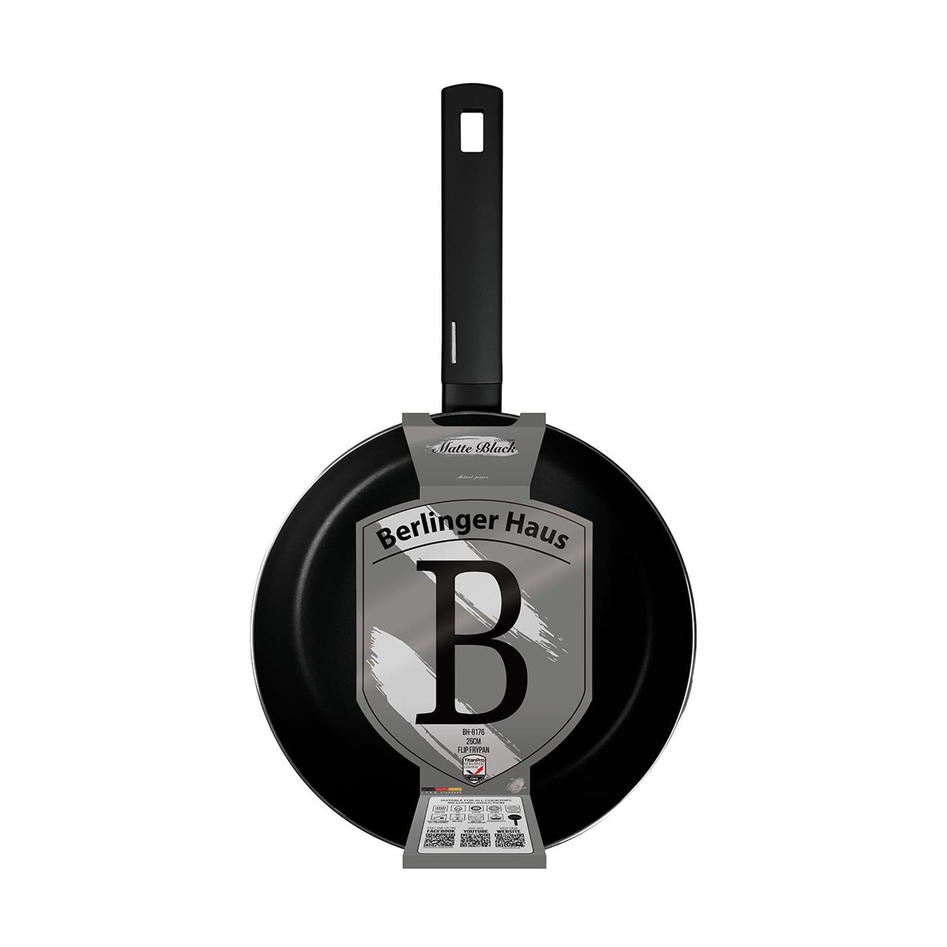 Berlingerhaus flip koekenpan mat zwart 26cm