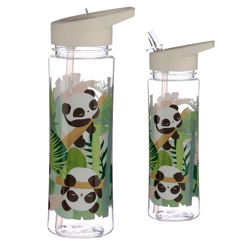 Panda duurzame 550ml waterflessen flip-rietje