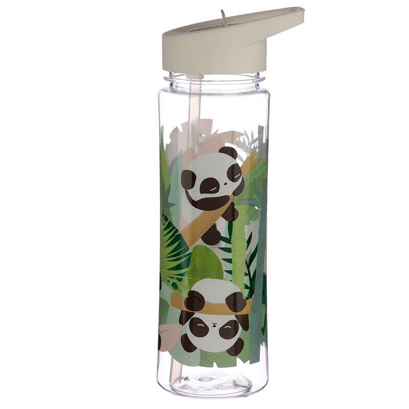 Panda duurzame 550ml waterflessen flip-rietje