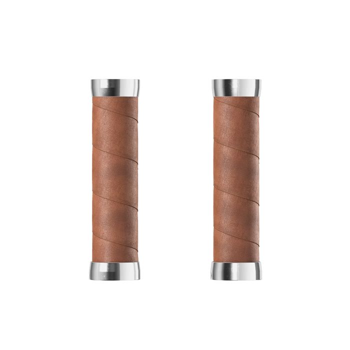 Brooks slender leather grips (130+130mm) - dark tan