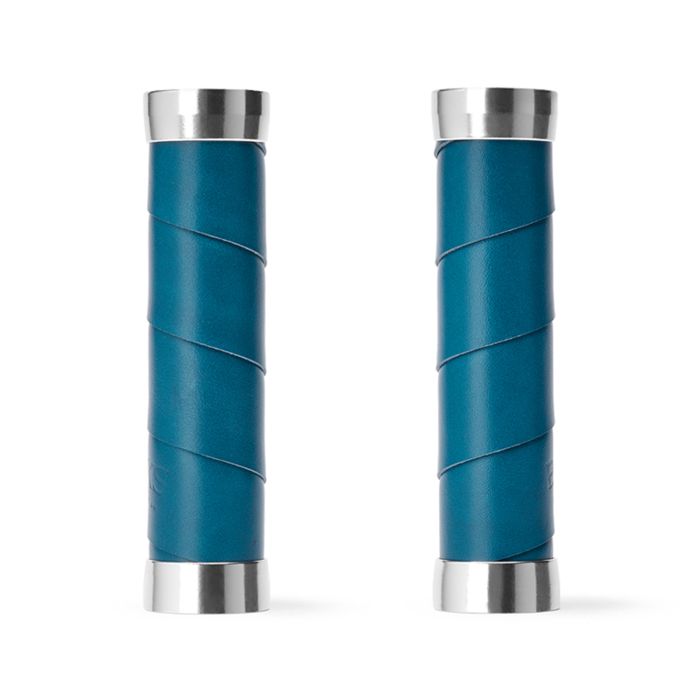 Brooks slender leather grips (130+130mm) - teal