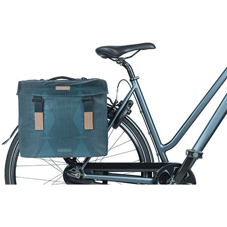 Basil dubbele fietstas elegantie mik 40-49 liter - estate blauw