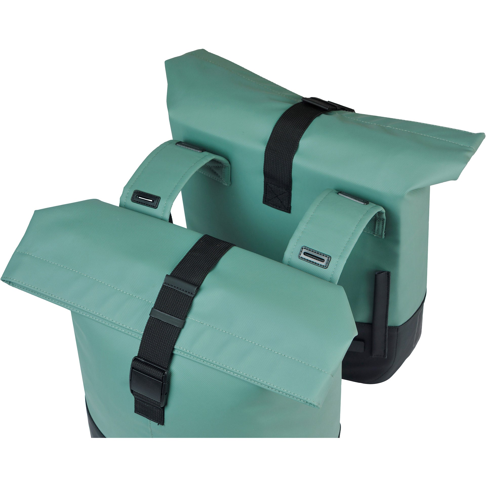 Basil dubbele fietstas cove 28-32l 14 x 29 x 36 cm - groen zwart