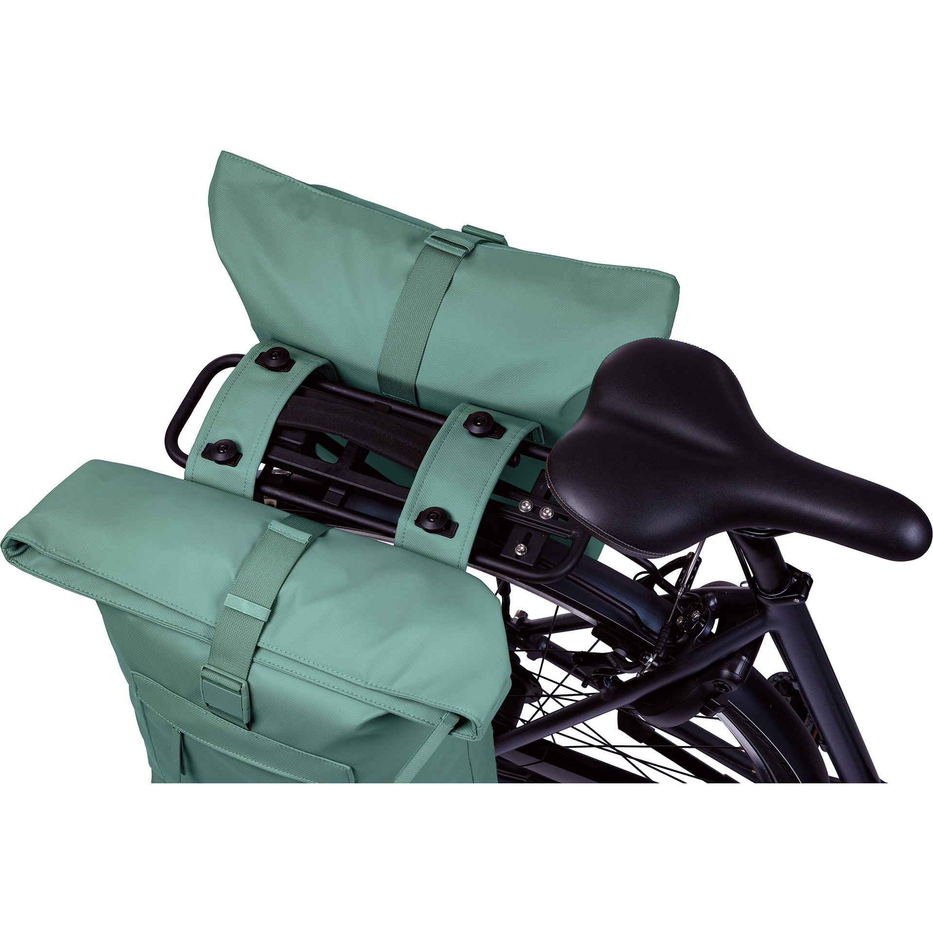 Basil dubbele fietstas brooklyn mik 41l 14 x 30 x 37 cm - groen