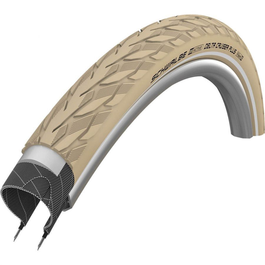 Schwalbe deltacruiser plus crème 28x1.40 37-622 reflectie