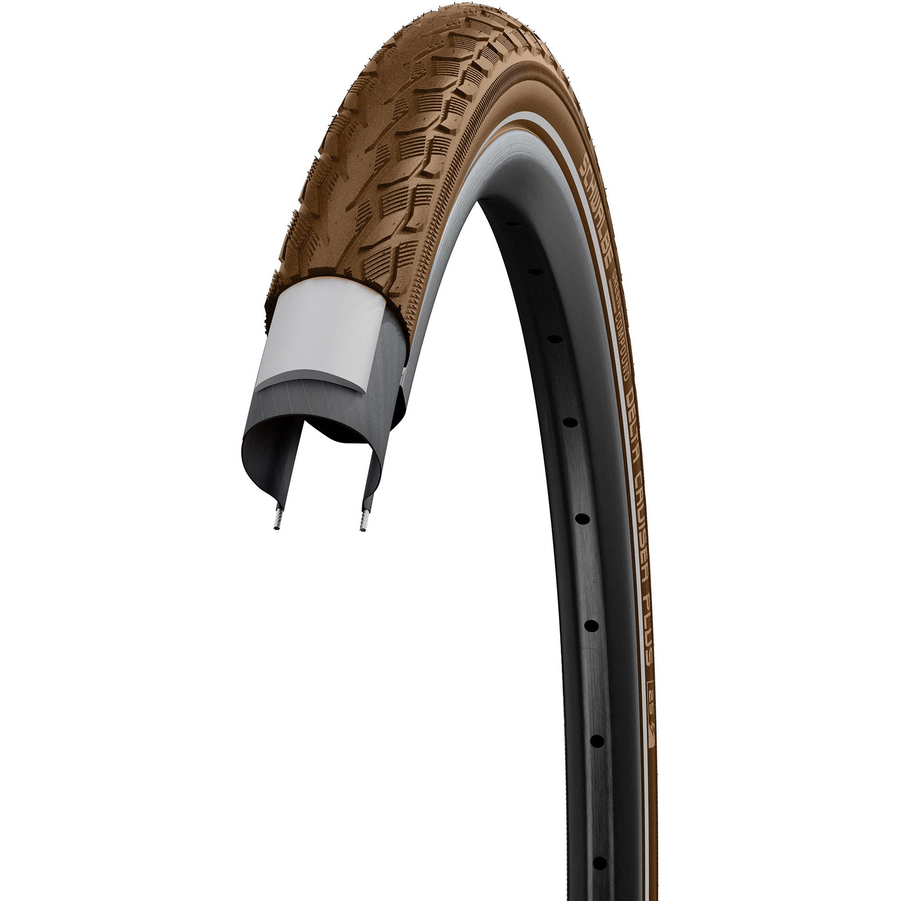 Schwalbe buitenband 28x1 5 8x1 3 8 (37-622) deltacruiser bruin reflex