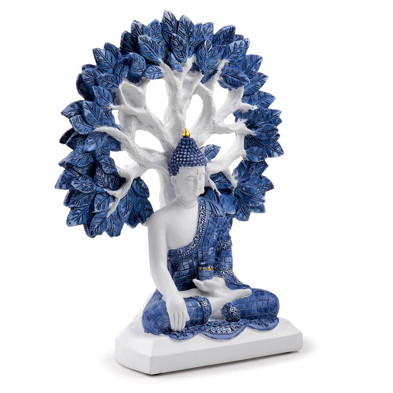 Wit blauw thaise boeddha levensboom