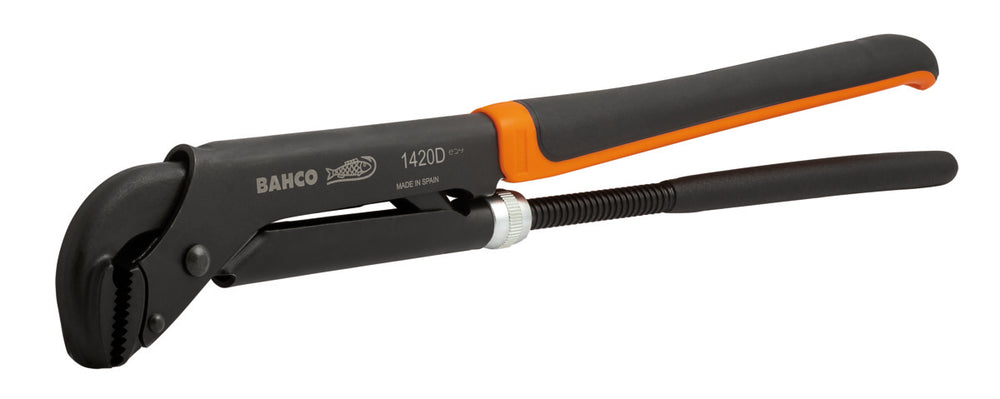 Bahco pijptang ergo™ 90° | zweeds model | rubber grip | 1.1 2 | 65 mm - 1420d