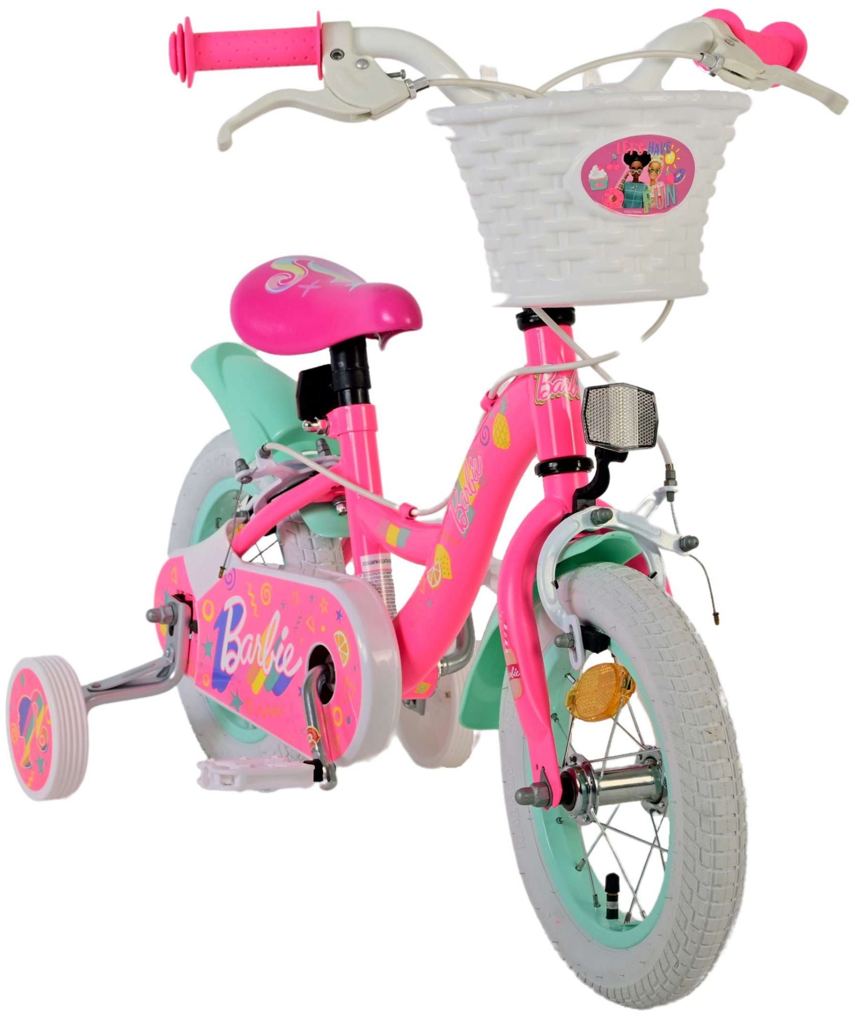 Volare barbie kinderfiets - meisjes - 12 inch - roze - twee handremmen