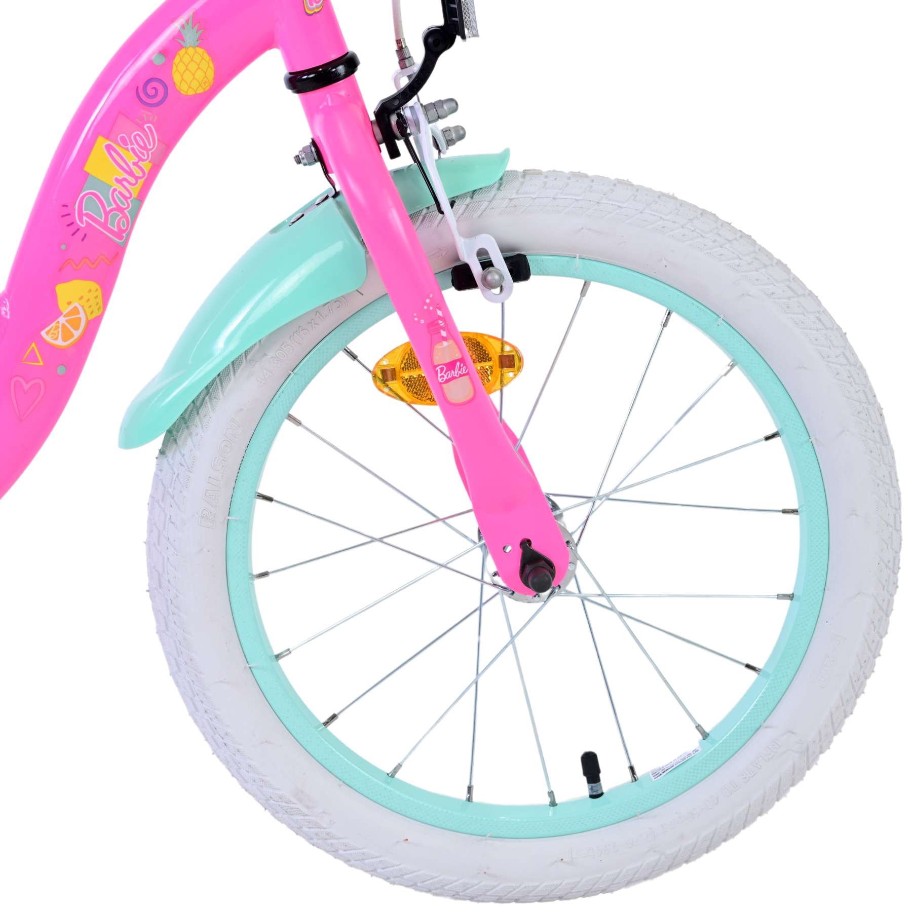 Barbie kinderfiets - meisjes - 16 inch - roze - twee handremmen
