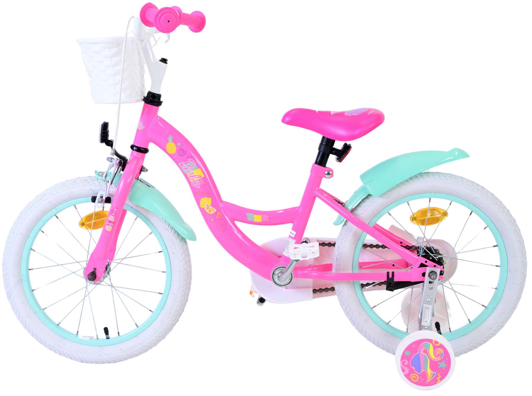 Barbie kinderfiets - meisjes - 16 inch - roze - twee handremmen