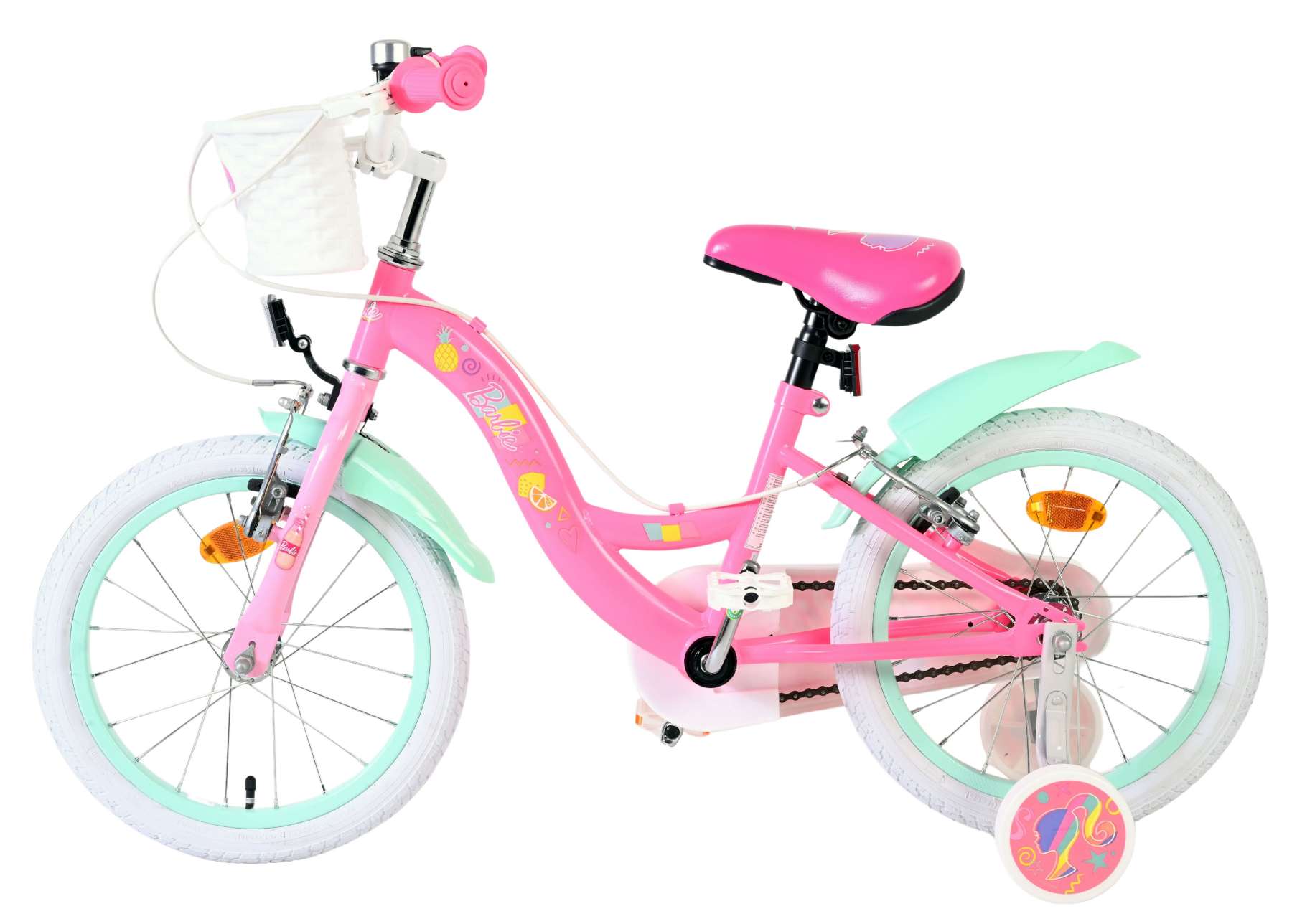 Barbie kinderfiets - meisjes - 16 inch - roze - twee handremmen