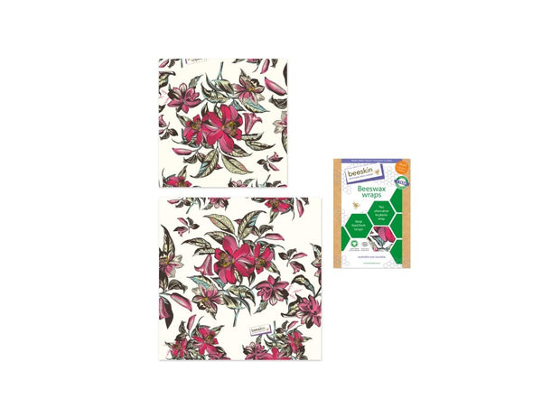 Beeskin beeswax wraps set - medium and large - victorian flower